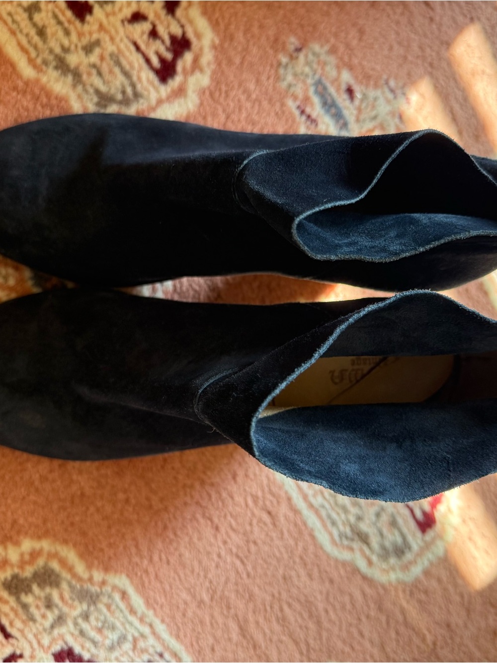 Crown vintage navy suede booties